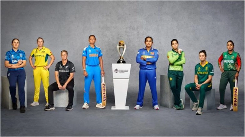 ICC Women's World Cup 2025: Captains Pose With Trophy Ahead of 13th Edition of Women's Cricket World Cup (See Pic)