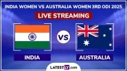 India Women vs Australia Women Live Streaming Online, 3rd ODI 2025: How To Watch IND-W vs AUS-W Cricket Match Free Live Telecast on TV?
