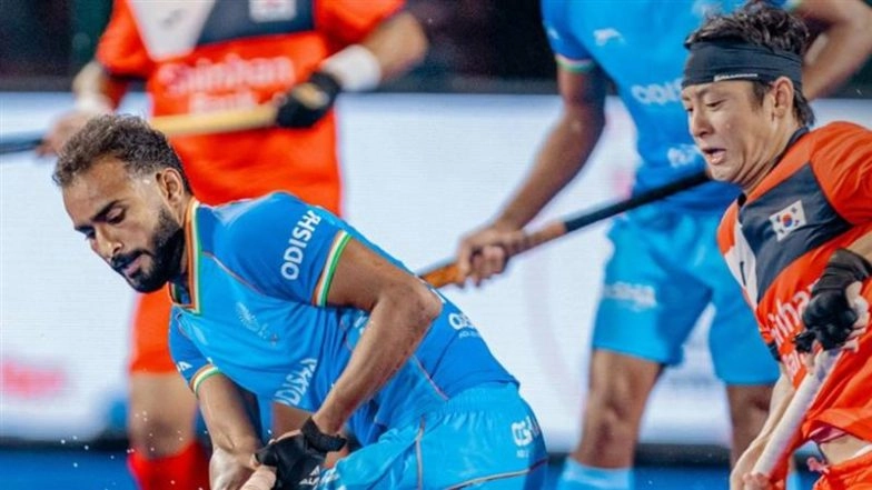 India National Hockey Team Secures 2-2 Draw Against Korea in Asia Cup Hockey 2025 Super 4's; Hardik Singh, Manpreet Singh Score to Save Harmanpreet Singh and Co From Shock Defeat