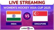 India vs Singapore, Women&rsquo;s Hockey Asia Cup 2025 Live Streaming Online: Watch Free Telecast of IND vs SGP Hockey Match on TV and Online