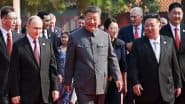 China Military Parade 2025: North Korean Leader Kim Jong-un Joins Vladimir Putin and Xi Jinping at Parade in Beijing, 1st Such Gathering in 66 Years (Watch Videos)