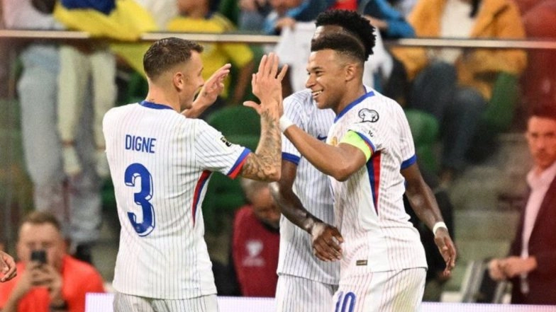 Ukraine 0-2 France, FIFA World Cup 2026 European Qualifiers: Kylian Mbappe Equals Thierry Henry as Les Bleus Register Comfortable Victory (Watch Goal Video Highlights)