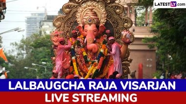 Lalbaugcha Raja Visarjan 2025 Live Streaming Online: Watch Live Telecast From Mumbai’s Sarvajanik Ganeshotsav Mandal on Anant Chaturdashi