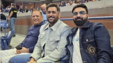 MS Dhoni Attends Novak Djokovic vs Taylor Fritz US Open 2025 Men’s Singles Semi-Final, Video Goes Viral