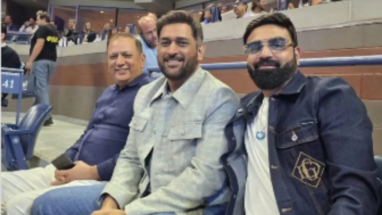 MS Dhoni Attends Novak Djokovic vs Taylor Fritz US Open 2025 Men’s Singles Semi-Final, Video Goes Viral