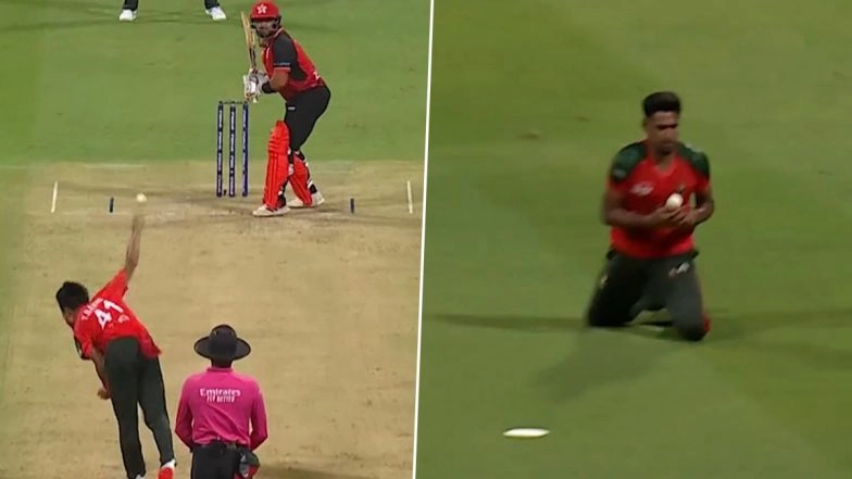 Mustafizur Rahman Pulls Off Stunning Catch To Dismiss Zeeshan Ali During BAN vs HKC Asia Cup 2025 Match (Watch Video)