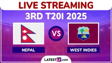 Nepal vs West Indies Free Live Streaming Online, 3rd T20I 2025: How To Watch NEP vs WI Cricket Match Live Telecast on TV in India?