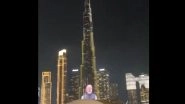 Narendra Modi Honoured by Burj Khalifa: World's Tallest Building Illuminates With PM Modi's Pictures and Colours of Indian National Flag on His 75th Birthday, Video Surfaces