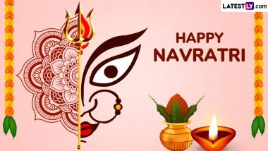 First Day of Navratri 2025 Images and Maa Durga HD Wallpapers for Free Download Online: Share Happy Navratri WhatsApp Status, Facebook Greetings and Quotes To Celebrate the Hindu Festival