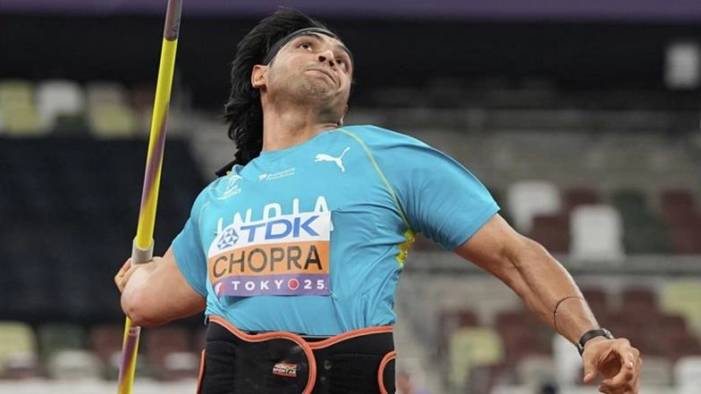 Neeraj Chopra at World Athletics Championship 2025 Final At Tokyo Free Live Streaming Online: Get Live TV Telecast Details of Men&rsquo;s Javelin Throw Event Coverage in IST