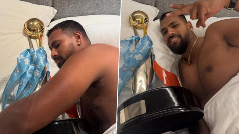 Nicholas Pooran Poses With CPL 2025 Trophy in Bed, Trinbago Knight Riders Captain Writes ‘Slept Like a Baby…’ (See Post)