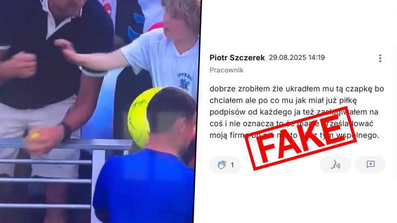Fact Check: Did Polish CEO Piotr Szczerek Issue ‘Statement’ Amid Criticism Over US Open 2025 Cap Incident Viral Video? Here’s the Truth About Misleading Claims