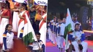 Dharambir Nain, Preeti Pal Lead India's Contingent at Opening Ceremony of World Para Athletics Championships 2025 in Delhi (Watch Video)