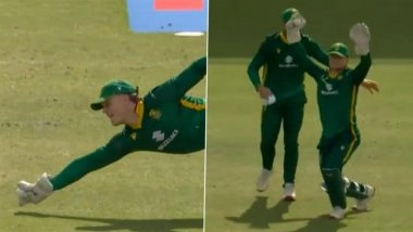 Ryan Rickelton Catch Video: Watch South African Wicketkeeper Scalp An One-Handed Sensational Grab During ENG vs SA 1st ODI 2025