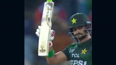 Sahibzada Farhan Avoids Gun Celebration This Time, Simply Raises His Bat to Celebrate Fifty in IND vs PAK Asia Cup 2025 Final (Watch Video)