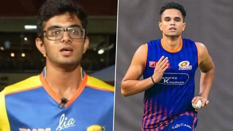Arjun Tendulkar vs Samit Dravid! Sachin Tendulkar's Son Scalps Wicket of Rahul Dravid's Son In Epic Face-Off at K Thimmappiah Memorial Trophy 2025-26