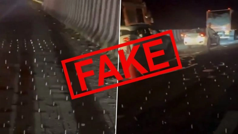 Did Miscreants Plant Nails on Samruddhi Expressway To Rob Motorists? Police Bust Fake Narrative (Watch Videos)