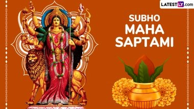 Subho Maha Saptami 2025 Wishes: Share Happy Durga Puja Greetings, Images of Maa Durga, Messages, Quotes and HD Wallpapers To Celebrate Pujo