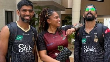 USA Pacer Saurabh Netravalkar Spotted in Trinbago Knight Riders Training Jersey Amid Ongoing CPL 2025 Tournament (See Pic)