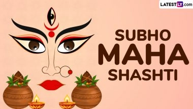 Subho Maha Shashti 2025 Wishes and HD Images: WhatsApp Status Greetings, Wallpapers, Facebook Messages and Quotes To Share With Family and Friends