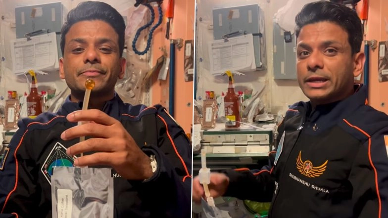 How Do Astronauts Eat Food in Space? Shubhanshu Shukla Shares Demonstration in Viral Instagram Video, Says 'You Can Even Eat Water in Space' (Watch)