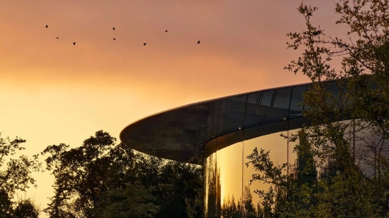 Tim Cook Shares Mesmerising Sunrise Photo of 'Steve Jobs Theater With Birds in Background' Likely Taken With iPhone 17 Pro Max Ahead of Apple Event 2025 Launch