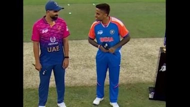'Idhar Mat Dekho' Suryakumar Yadav Engages in Funny Banter With Muhammad Waseem During Toss Ahead of IND vs UAE Asia Cup 2025 Match (Watch Video)