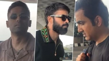 Suryakumar Yadav, Hardik Pandya and Team India Head Coach Gautam Gambhir Leave for Dubai Ahead of Asia Cup 2025 (Watch Video)