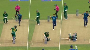 Lucky! Tristan Stubbs Narrowly Escapes Hit Wicket Dismissal After Bat Slips Out of His Hand During ENG vs SA 2nd ODI 2025, Video Goes Viral