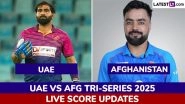 AFG Win By 38 Runs | United Arab Emirates vs Afghanistan Highlights of UAE Tri-Series 2025: Afghanistan Get Back to Winning Ways With All-Round Performance