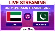 United Arab Emirates vs Pakistan Live Streaming Online, UAE Tri-Series 2025: How To Watch UAE vs PAK Cricket Match Free Live Telecast on TV?