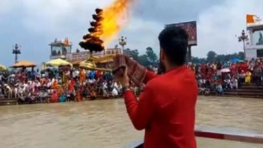 Chandra Grahan 2025: Ganga Aarti Performed Early in Haridwar Temples As Sutak Period Begins Ahead of Complete Total Lunar Eclipse (Watch Video)
