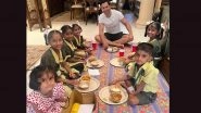 Navratri 2025: Varun Dhawan Shares Heartwarming Glimpse of Durga Ashtami Celebrations with Children, Enjoys Halwa and Puri Prasad (View Pics)