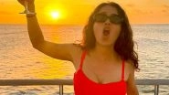 Salma Hayek Birthday: &lsquo;Still Dancing&rsquo; at 59, Actress Stuns in Red Bikini by Vibrant Sunset (View Pic)