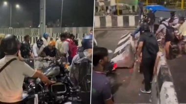 Delhi Traffic Mayhem: Stuck for Hours, Commuters Dismantle Stones to Unlock Delhi-Saharanpur Highway 709B and Zip to Khajuri (Watch Video)