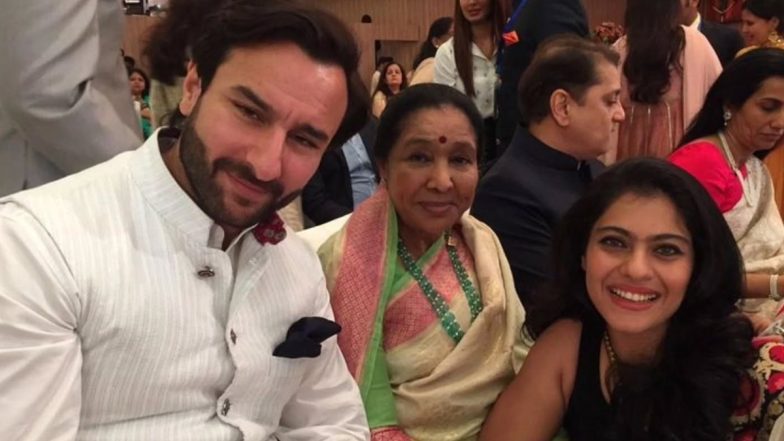 Asha Bhosle Birthday: Kajol Shares Throwback Photo With Saif Ali Khan to Wish Music Legend, Says ‘Love u Ashatai’ (View Pic)
