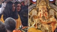 Ganesh Chaturthi 2025: Aishwarya Rai Bachchan and Daughter Aaradhya Seek Bappa&rsquo;s Blessings at GSB Ganpati, Videos Go Viral (Watch)