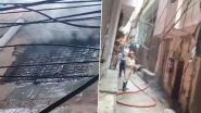 Delhi Fire: Blaze Erupts at House in Gandhi Nagar Market Area (Watch Video)