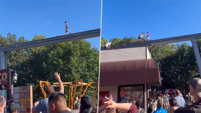 US: Man Jumps Onto Monorail Track To Save Missing Autistic Boy Walking on It at Hersheypark in Pennsylvania; Heart-Stopping Video Surfaces