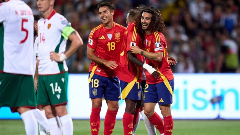 Bulgaria 0-3 Spain, FIFA World Cup 2026 European Qualifiers: Mikel Oyarzabal, Marc Cucurella and Mikel Merino Score as La Roja Seal Comfortable Away Win (Watch Goal Video Highlights)