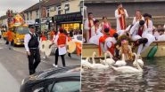 Ganesh Visarjan 2025 in London: Viral Videos Show Indians Take Out Procession With Dhol Tasha Before Ganpati Bappa&rsquo;s Immersion in the River