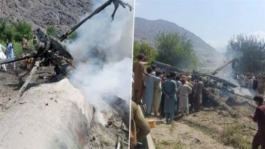 Pakistan Helicopter Crash: 5 Including 2 Pilots Killed After Army’s Chopper Crashes in Gilgit Baltistan During Test Landing (See Pics and Videos)