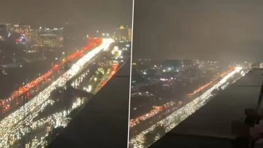 Gurugram Traffic Jam Stretches 7–8 km After Heavy Rains; Viral Video of Bumper-to-Bumper Crawl on Delhi-Jaipur Highway Sparks Netizen Outrage
