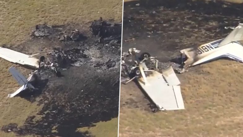 US Plane Crash: One Person Killed After 2 Small Aircraft Cessna 172 and Extra EA-300 Collide Midair at Colorado Airport (See Pics and Videos)