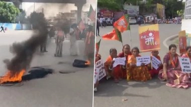 Bihar Bandh: BJP Workers Stage Protest in Gaya, Danapur As NDA Observes 5-Hour Strike Over PM Narendra Modi ‘Mother Abuse’ at INDIA Bloc Rally (Watch Videos)