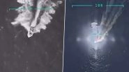 Donald Trump Shares Drone Footage of US Military Strike on Drug-Laden Speedboat in Southern Caribbean, 11 Suspected Tren De Aragua Members Killed
