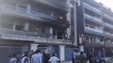 Faridabad Fire: 3 Members of Family Killed in Haryana After Massive Blaze Erupts Inside Their Residence Due to Explosion in AC Compression Unit (Watch Video)