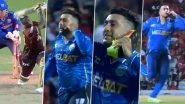 Tabraiz Shamsi Brings Out Iconic 'Shoe Phone' Celebration As Spinner Cleans Up Andre Russell During Trinbago Knight Riders vs Saint Lucia Kings CPL 2025 Match (Watch Video)