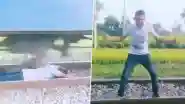 Viral Video Shows Man Lying on Railway Tracks As Train Passes Over Him for Instagram Reel