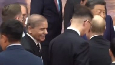 Pakistan PM Shehbaz Sharif Mocked on Social Media for Awkward Handshake With Russian President Vladimir Putin at SCO Summit (Watch Video)
